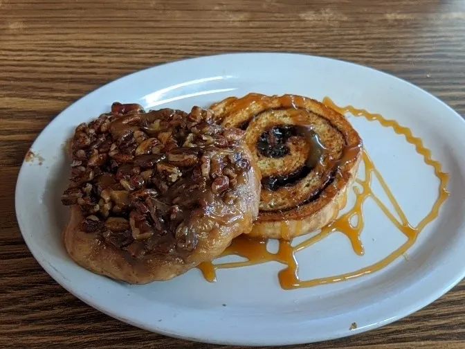 Four Cinnamon Roll French Toast